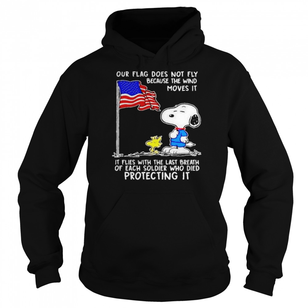 Snoopy and Woodstock our flag does not fly because the wind moves it shirt Unisex Hoodie