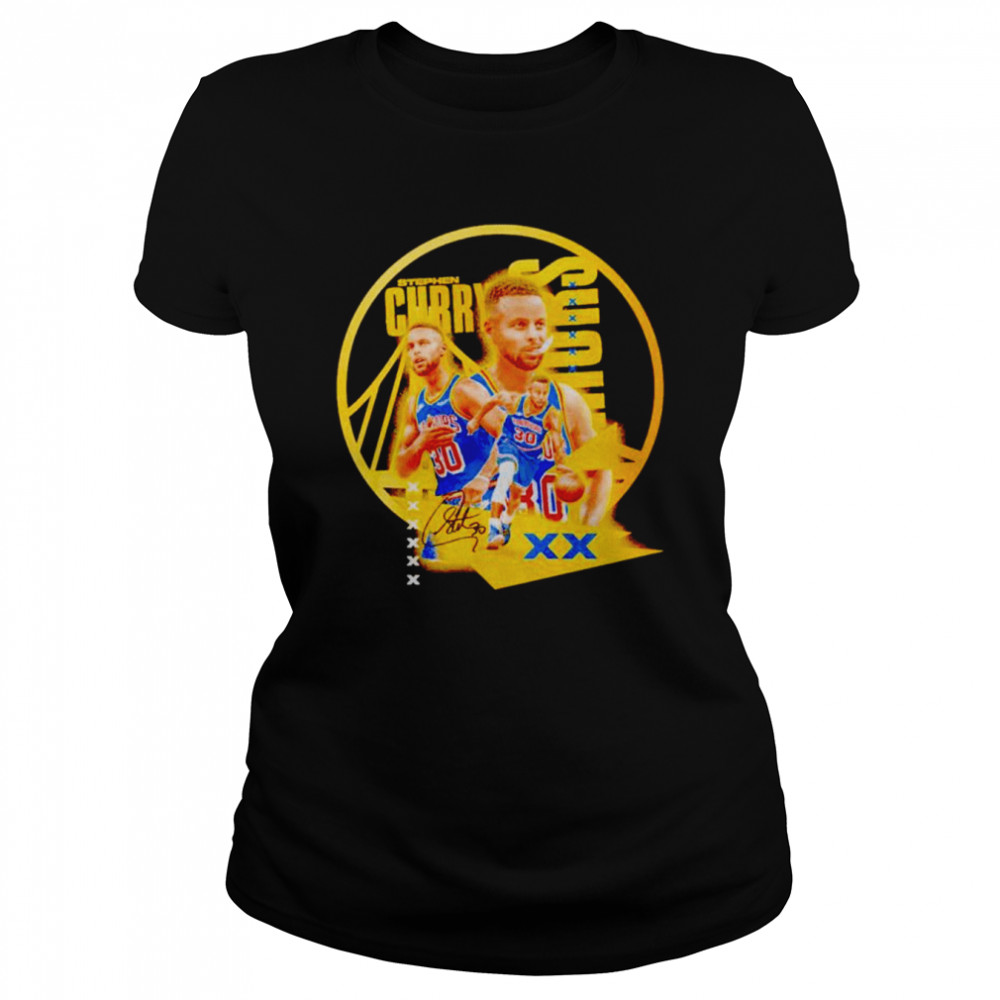 Stephen Curry Golden State Warriors Basketball Team NBA signature shirt Classic Women's T-shirt