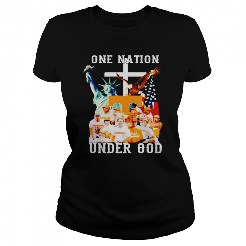 Tennessee Volunteers Baseball One Nation Under God shirt Classic Women's T-shirt