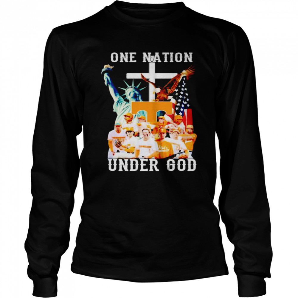 Tennessee Volunteers Baseball One Nation Under God shirt Long Sleeved T-shirt