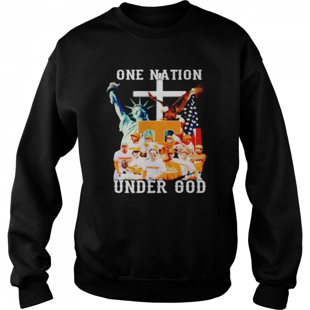 Tennessee Volunteers Baseball One Nation Under God shirt Unisex Sweatshirt