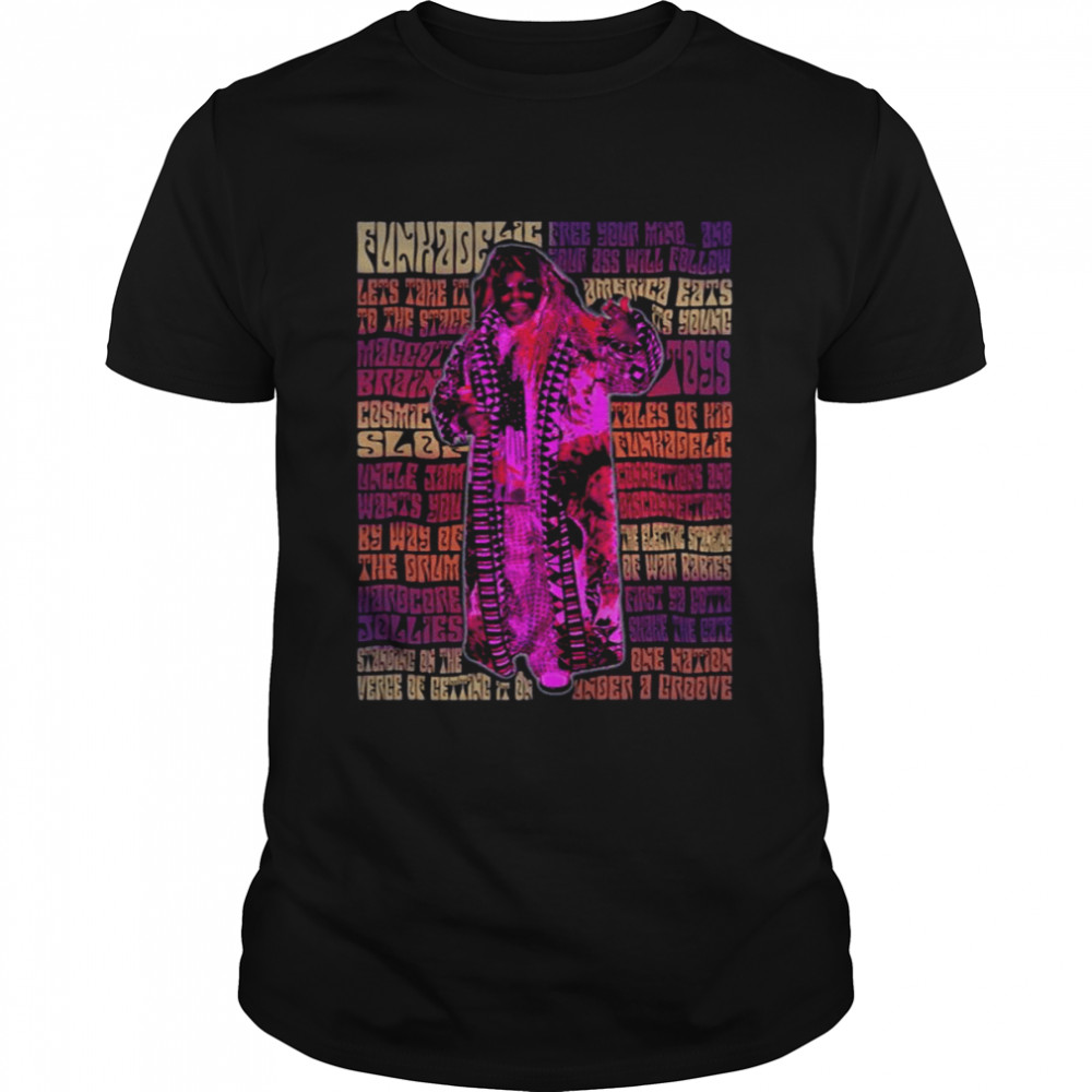 Album Discography Vintage Retro Design Funkadelic Parliament Rock Band Shirt