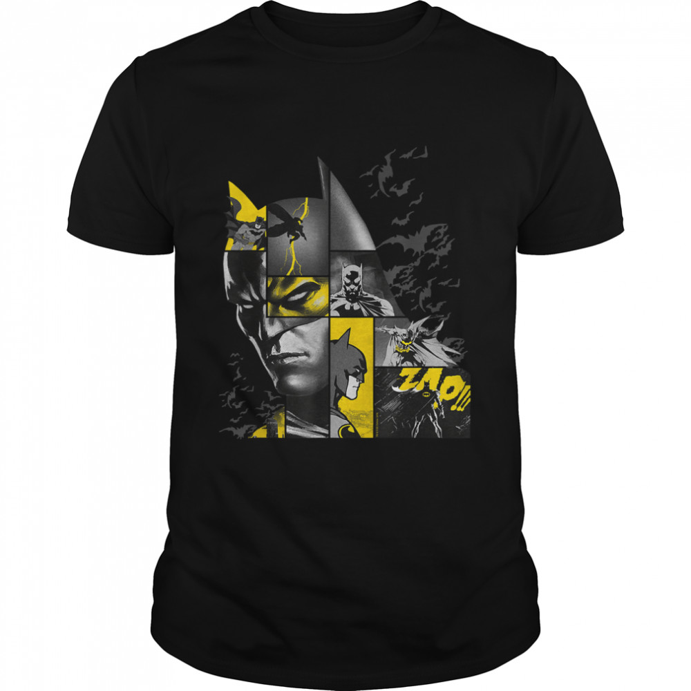 Batman 80 Years Bat Panels Dark Classic T-Shirt