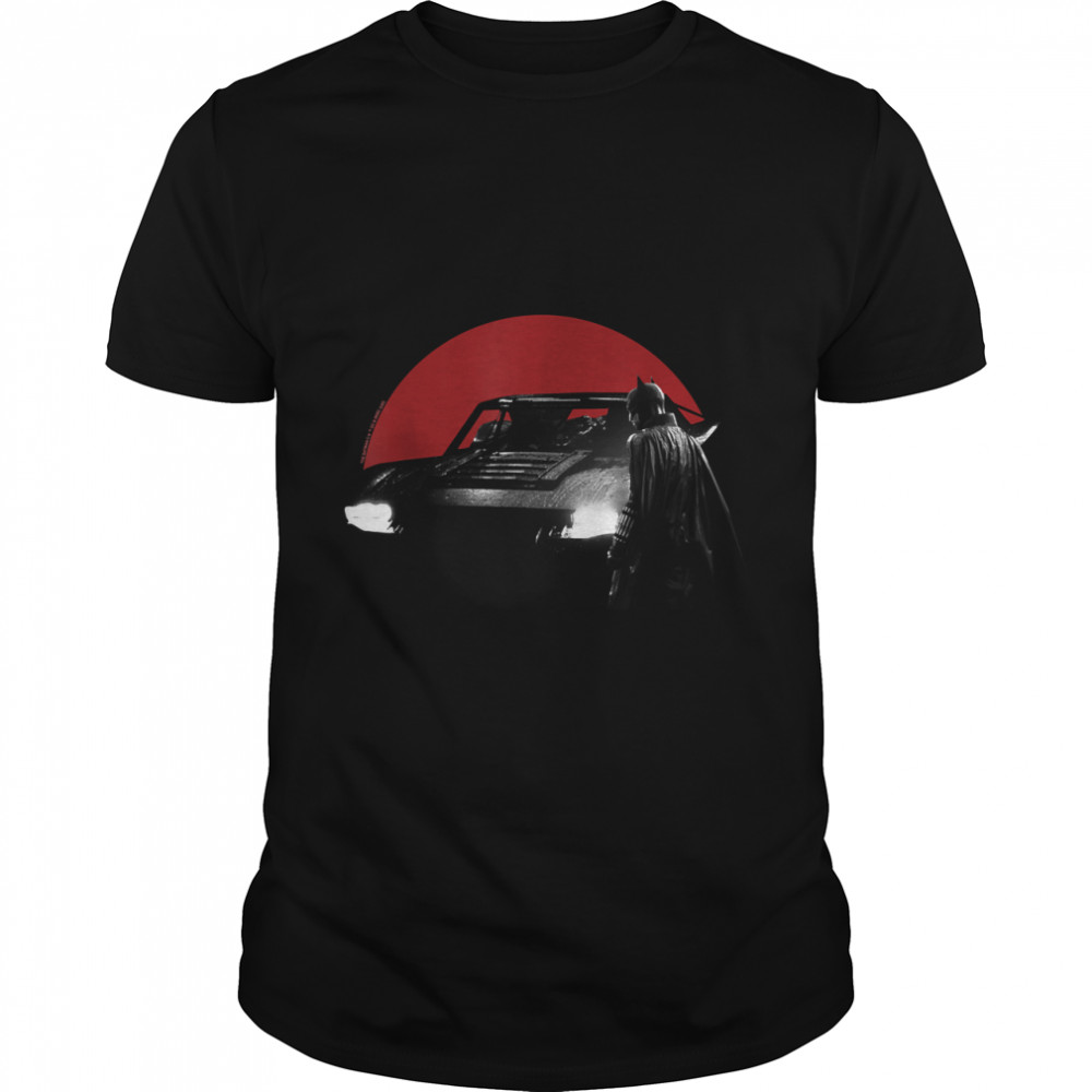 The Batman Red Moon And Batmobile Classic T-Shirt