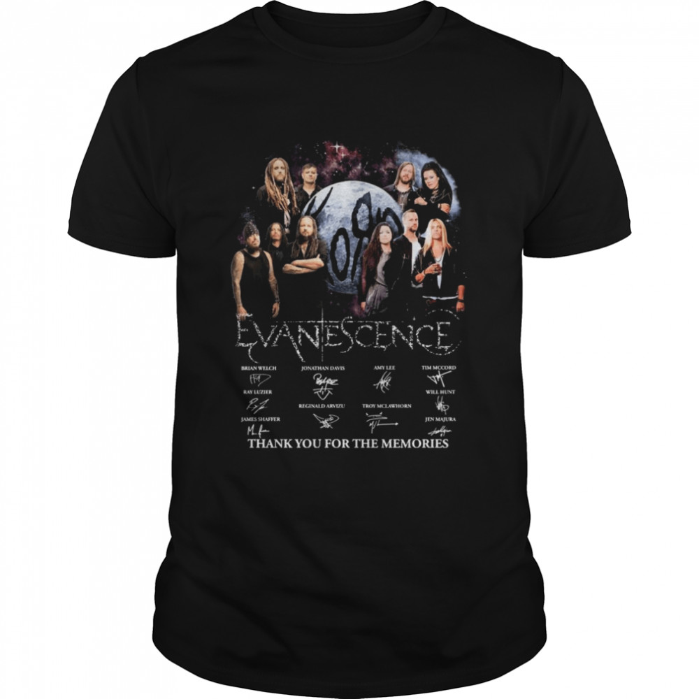 Korn And Evanescence Signatures Thank You For The Memories  Classic Men's T-shirt