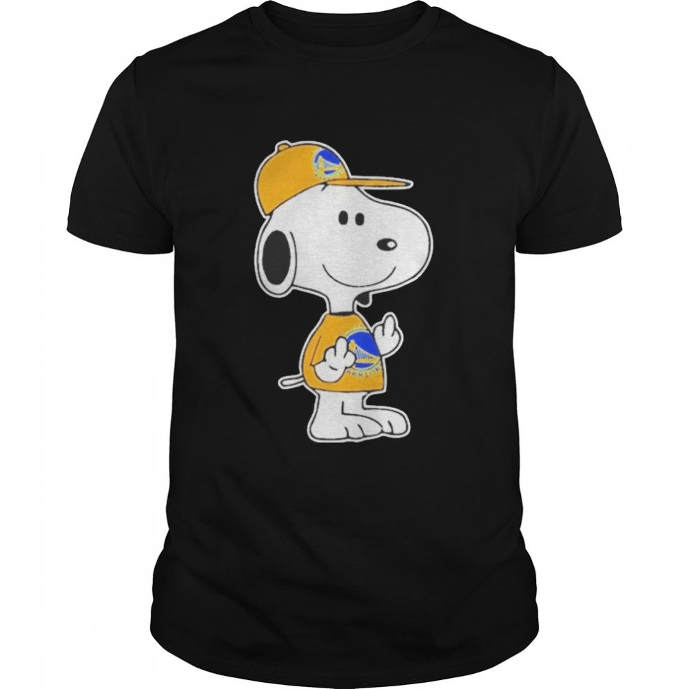 Snoopy Golden State Warriors Nba Double Middle Fingers Fuck You Shirt