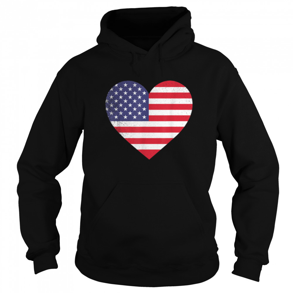 American Flag Heart 4th of July USA Love Patriotic Pride T-Shirt B0B4N5XNLG 4 American Flag Heart 4th of July USA Love Patriotic Pride T- B0B4N5XNLG Unisex Hoodie