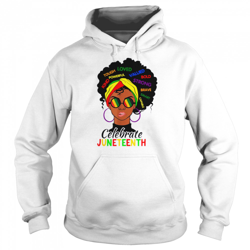 Awesome Messy Bun Juneteenth Celebrate 1865 June 19th  Unisex Hoodie