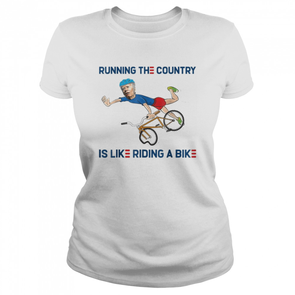 Biden falling off bicycle Bike Fall Joe Biden T- Classic Women's T-shirt