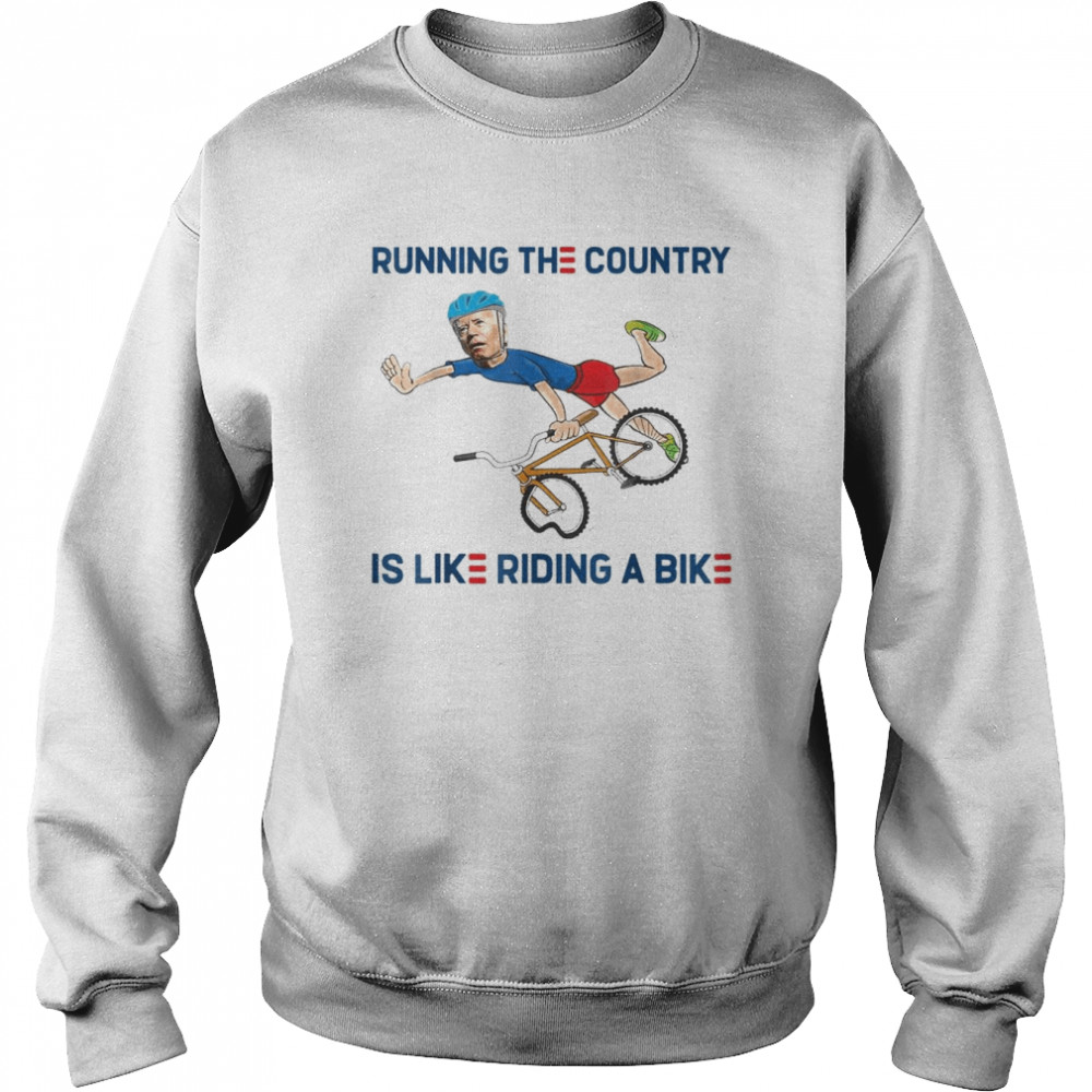 Biden falling off bicycle Bike Fall Joe Biden T- Unisex Sweatshirt