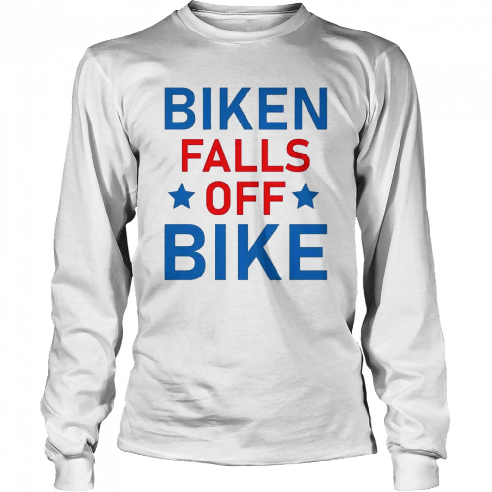 Biken Biden Falls Off His Bike Shirt 2 Biken Biden Falls Off His Bike Long Sleeved T-shirt
