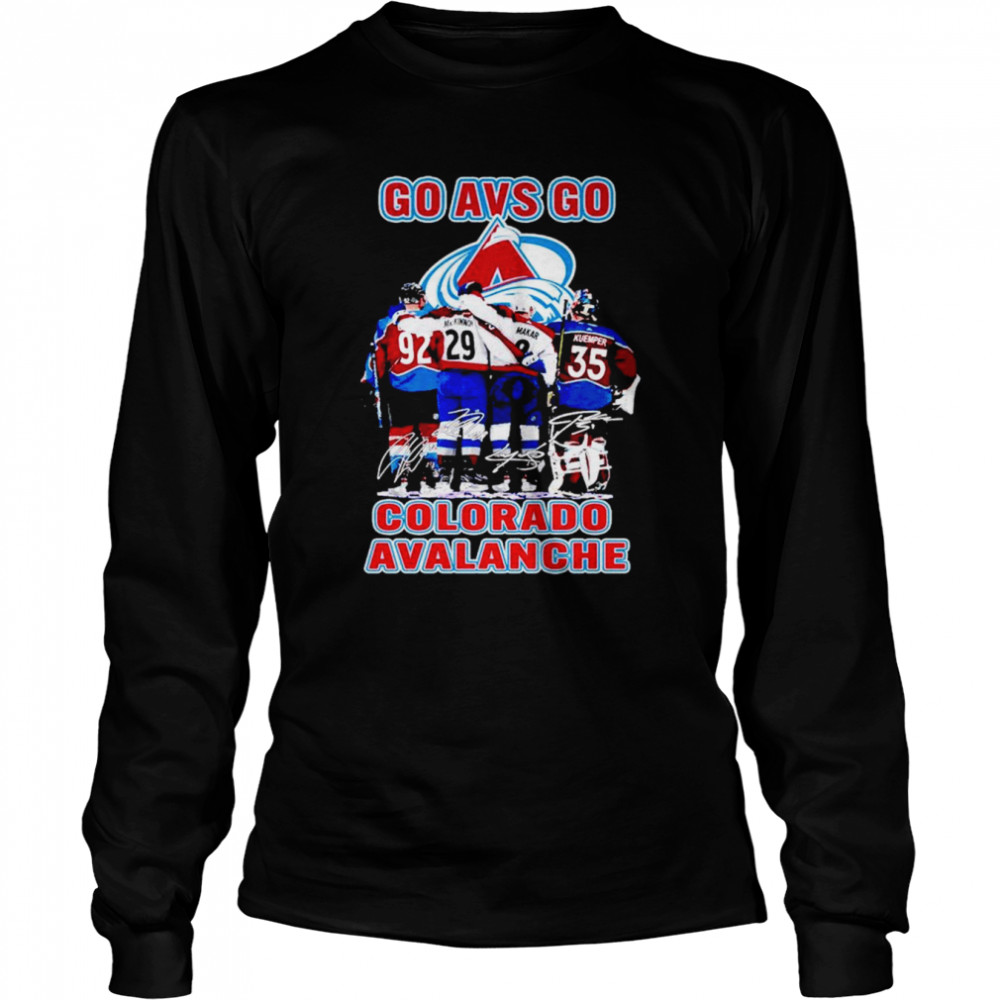 Colorado Avalanche Go AVS Go signatures shirt 2 Colorado Avalanche Go AVS Go signatures shirt Long Sleeved T-shirt