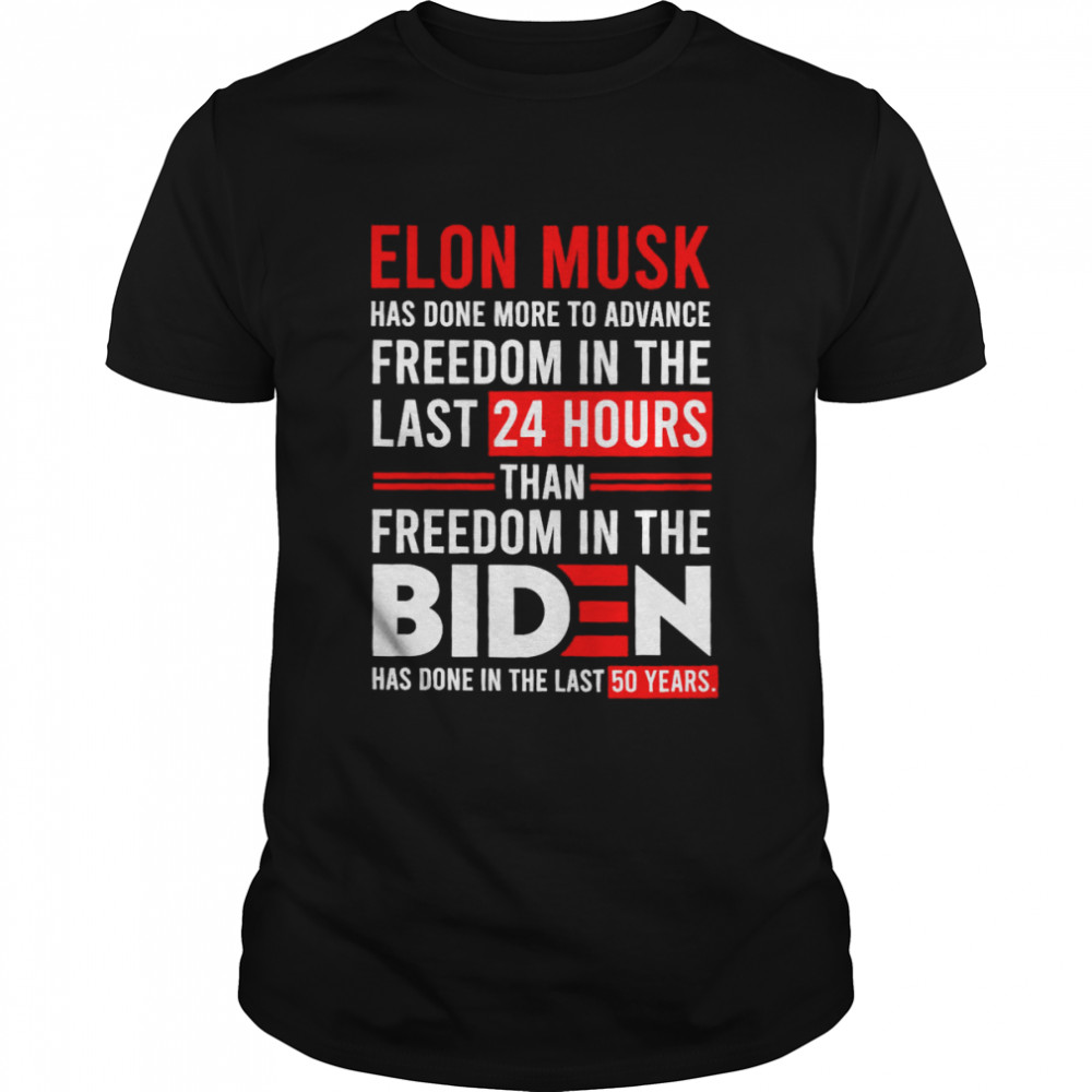 Elon Musk Freedom in the Biden has done in the last 50 years shirt Classic Men's T-shirt