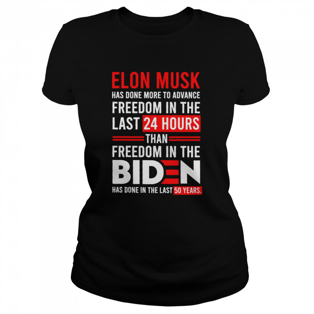 Elon Musk Freedom in the Biden has done in the last 50 years shirt Classic Women's T-shirt