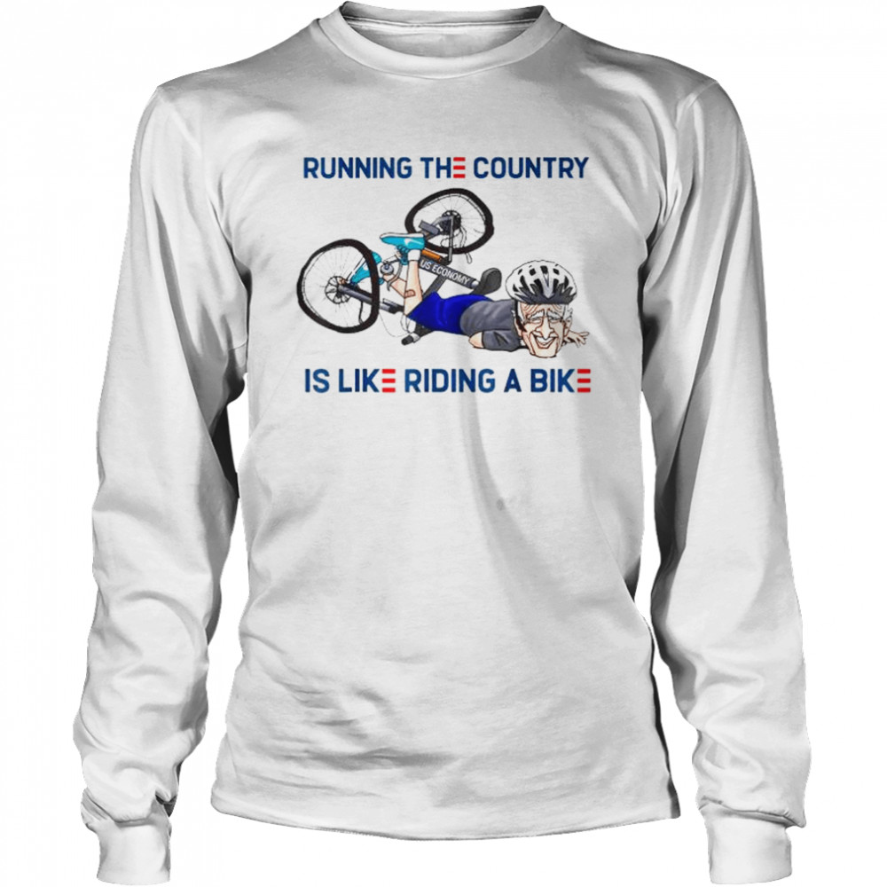 Falling off his bicycle Biden Falls off Bike Joe Biden T-Shirt 2 Falling off his bicycle Biden Falls off Bike Joe Biden T- Long Sleeved T-shirt