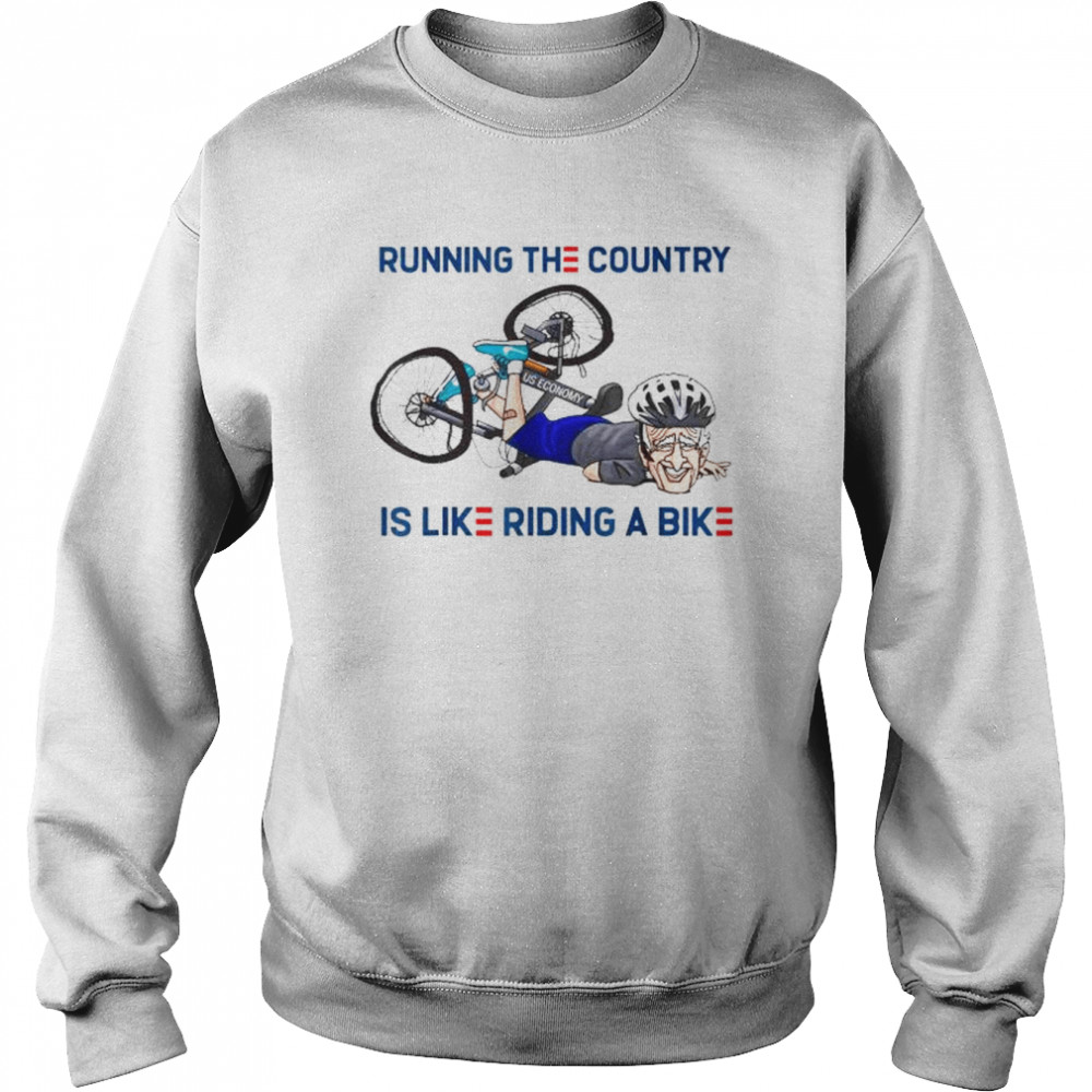 Falling off his bicycle Biden Falls off Bike Joe Biden T- Unisex Sweatshirt