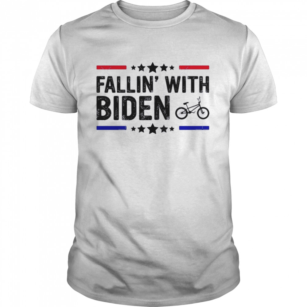 Falling With Joe Biden Joe Biden Falling On His Bike Funny Meme  Classic Men's T-shirt