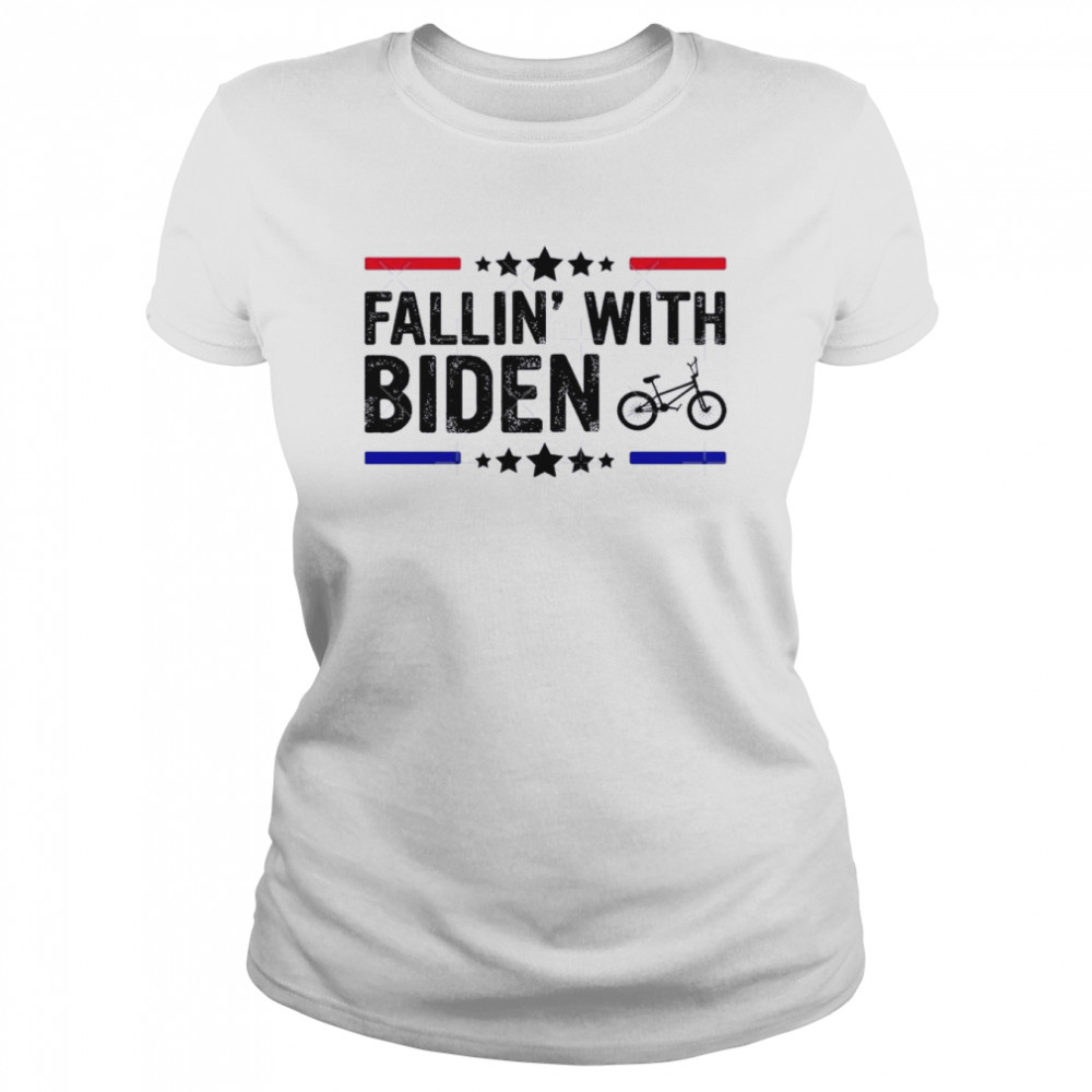 Falling With Joe Biden Joe Biden Falling On His Bike Funny Meme  Classic Women's T-shirt