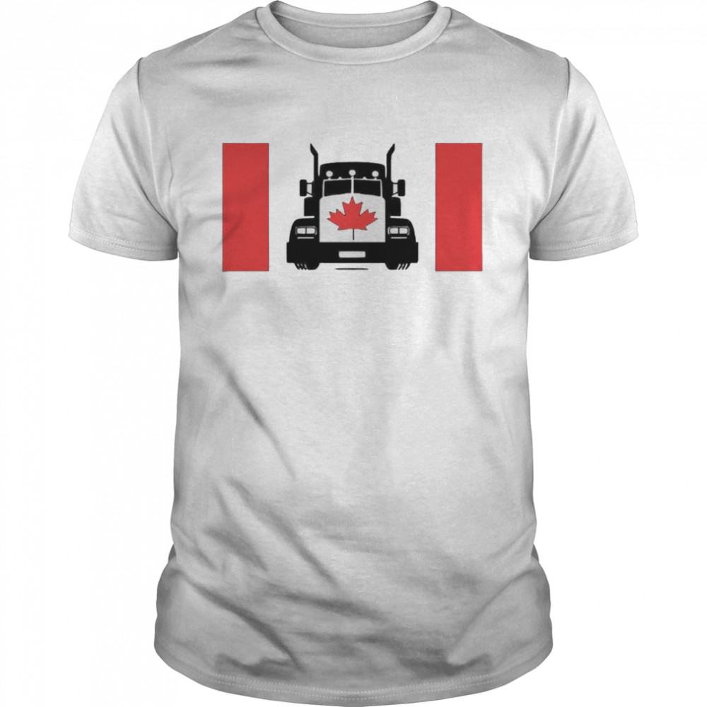 Freedom Convoy 2022 I support truckers Canada flag shirt