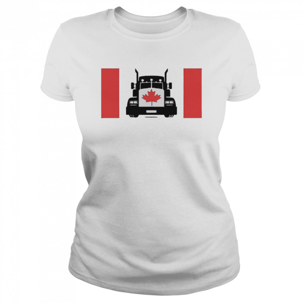 Freedom Convoy 2022 I support truckers Canada flag shirt Classic Women's T-shirt
