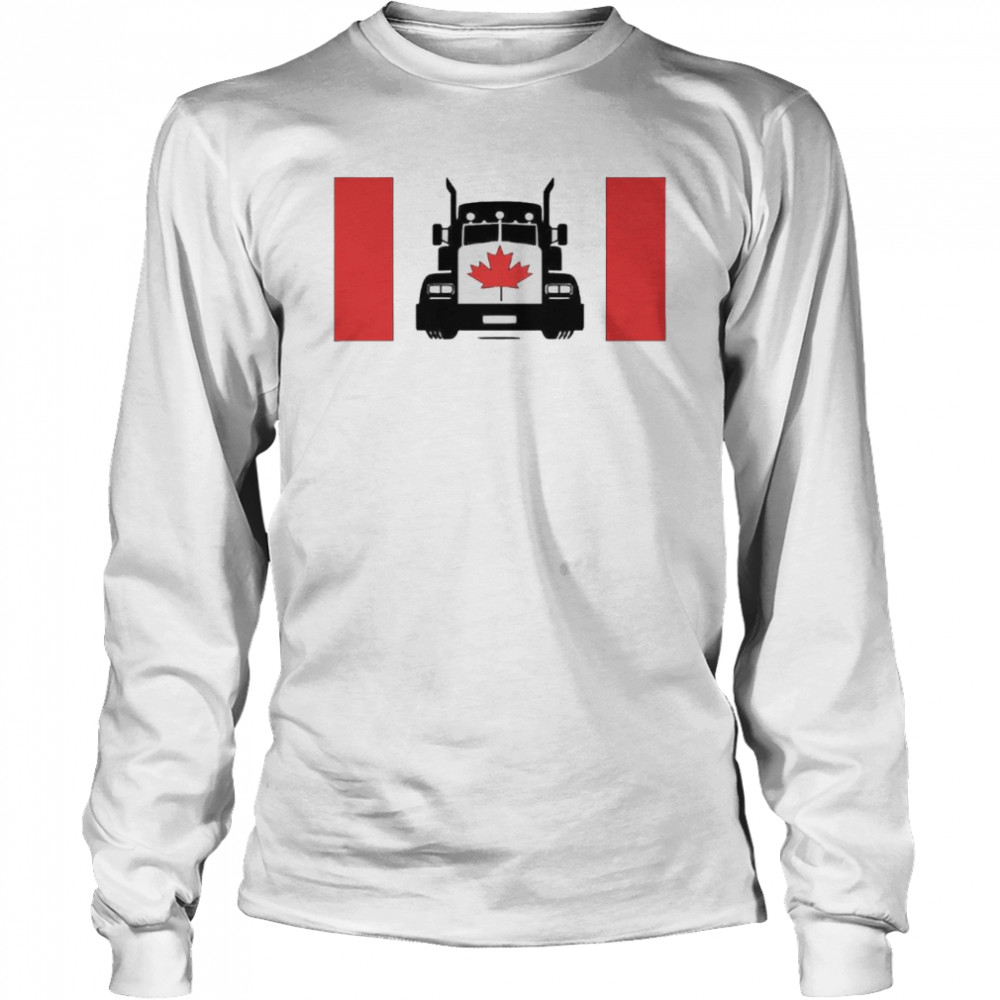 Freedom Convoy 2022 I support truckers Canada flag shirt Long Sleeved T-shirt