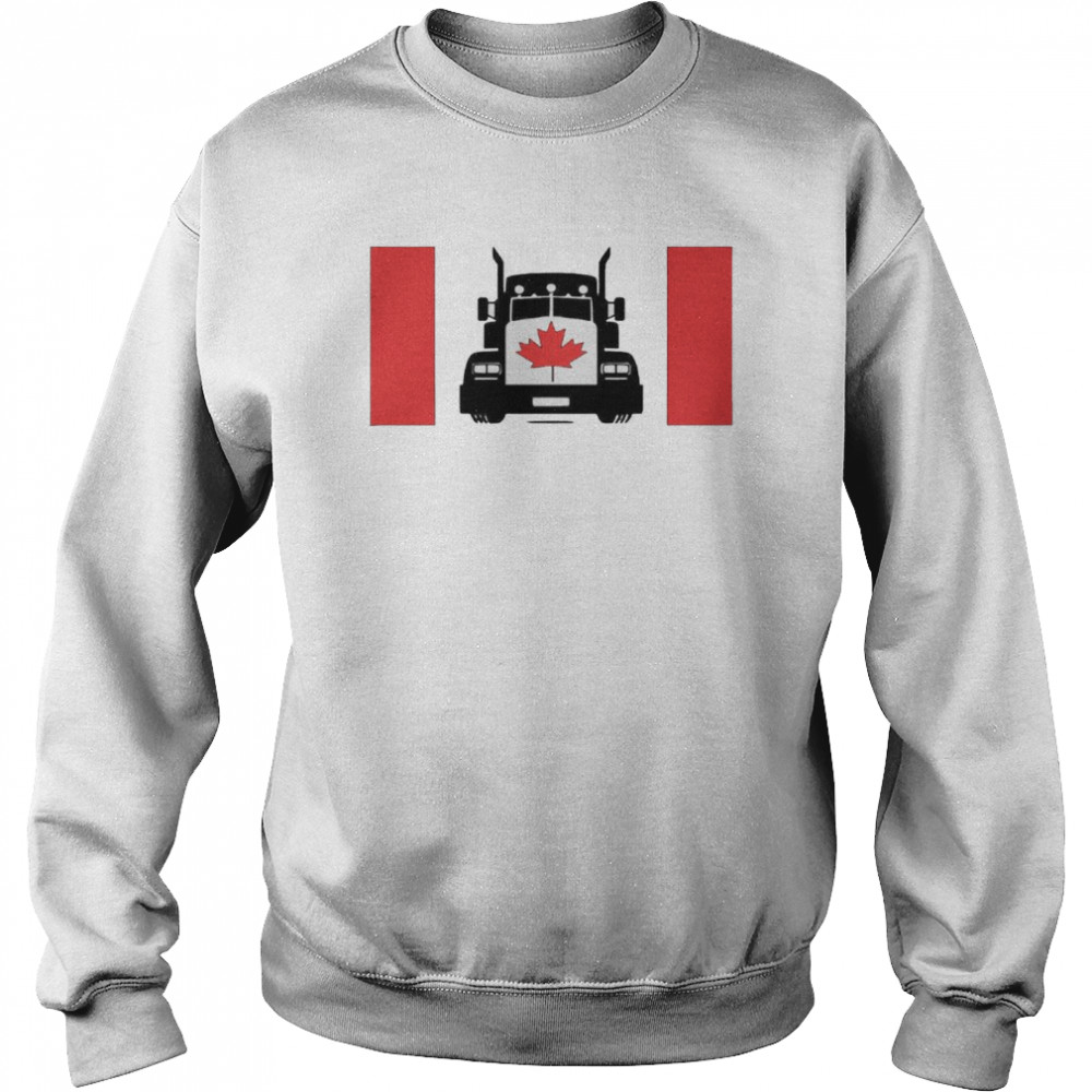 Freedom Convoy 2022 I support truckers Canada flag shirt Unisex Sweatshirt