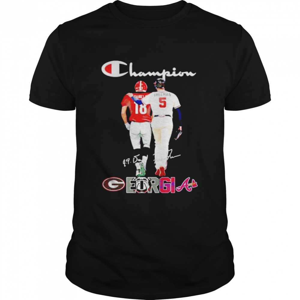 Georgia Sports Teams JT Daniels and Freddie Freeman signatures shirt Classic Men's T-shirt