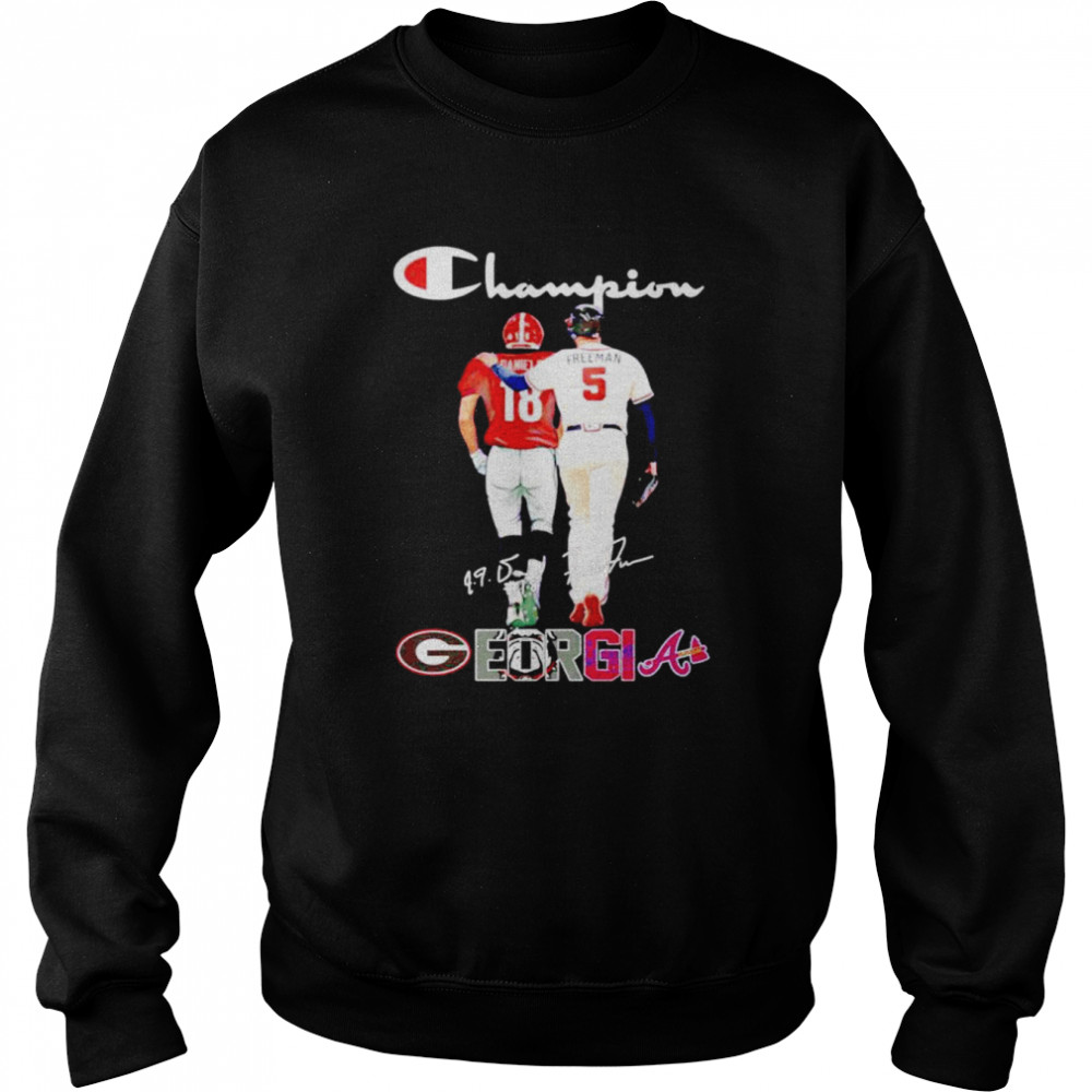 Georgia Sports Teams JT Daniels and Freddie Freeman signatures shirt Unisex Sweatshirt