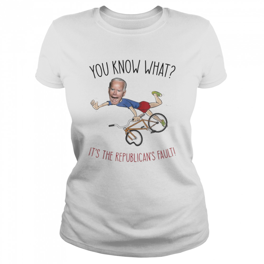 I Got My Foot Caught Bike Fall Joe Biden T- Classic Women's T-shirt