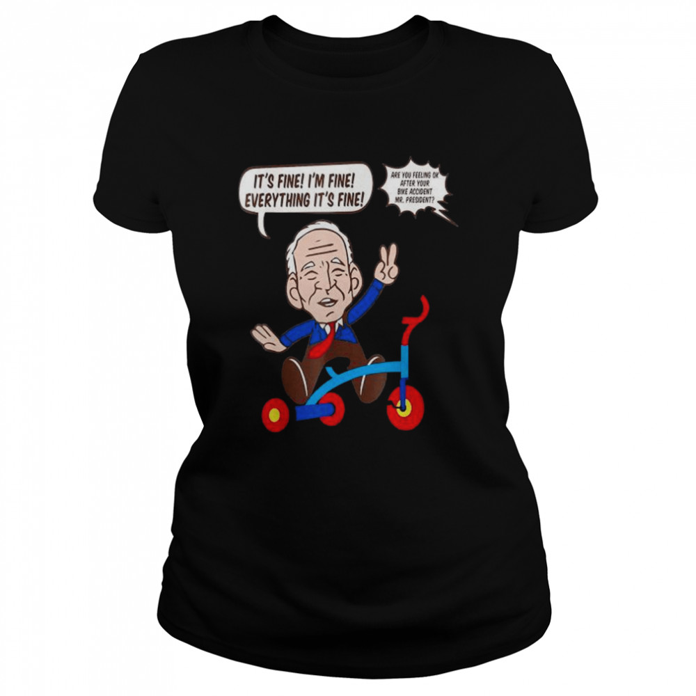 Joe Biden Bike Bicycle Accident President Falling T- Classic Women's T-shirt