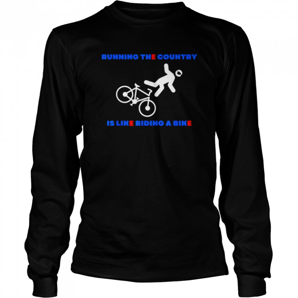 Joe biden bike bicycle accident president shirt Long Sleeved T-shirt