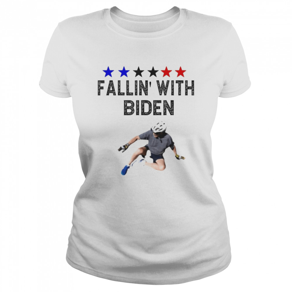 Joe Biden falling off bicycle Biden bike meme T- Classic Women's T-shirt