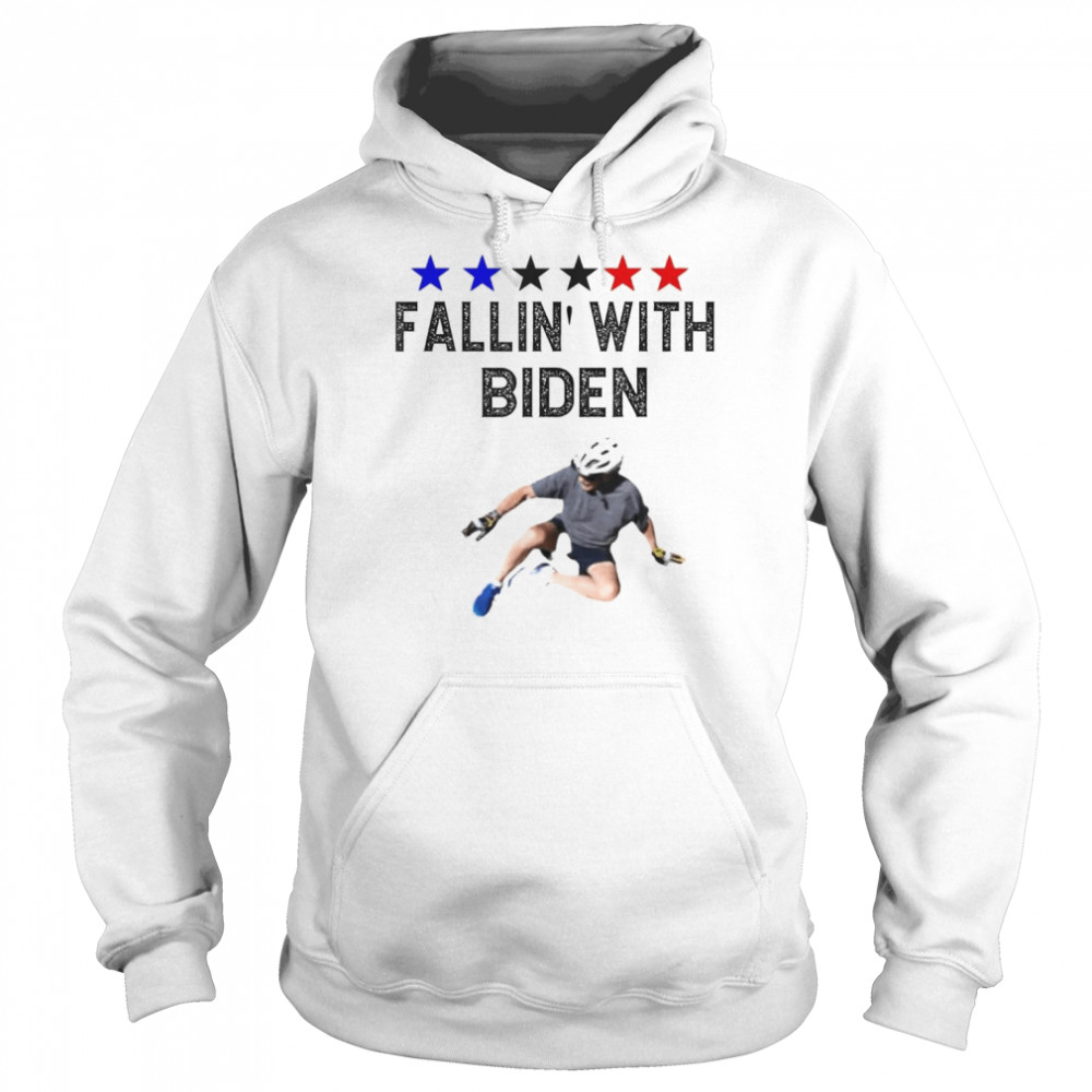 Joe Biden falling off bicycle Biden bike meme T- Unisex Hoodie
