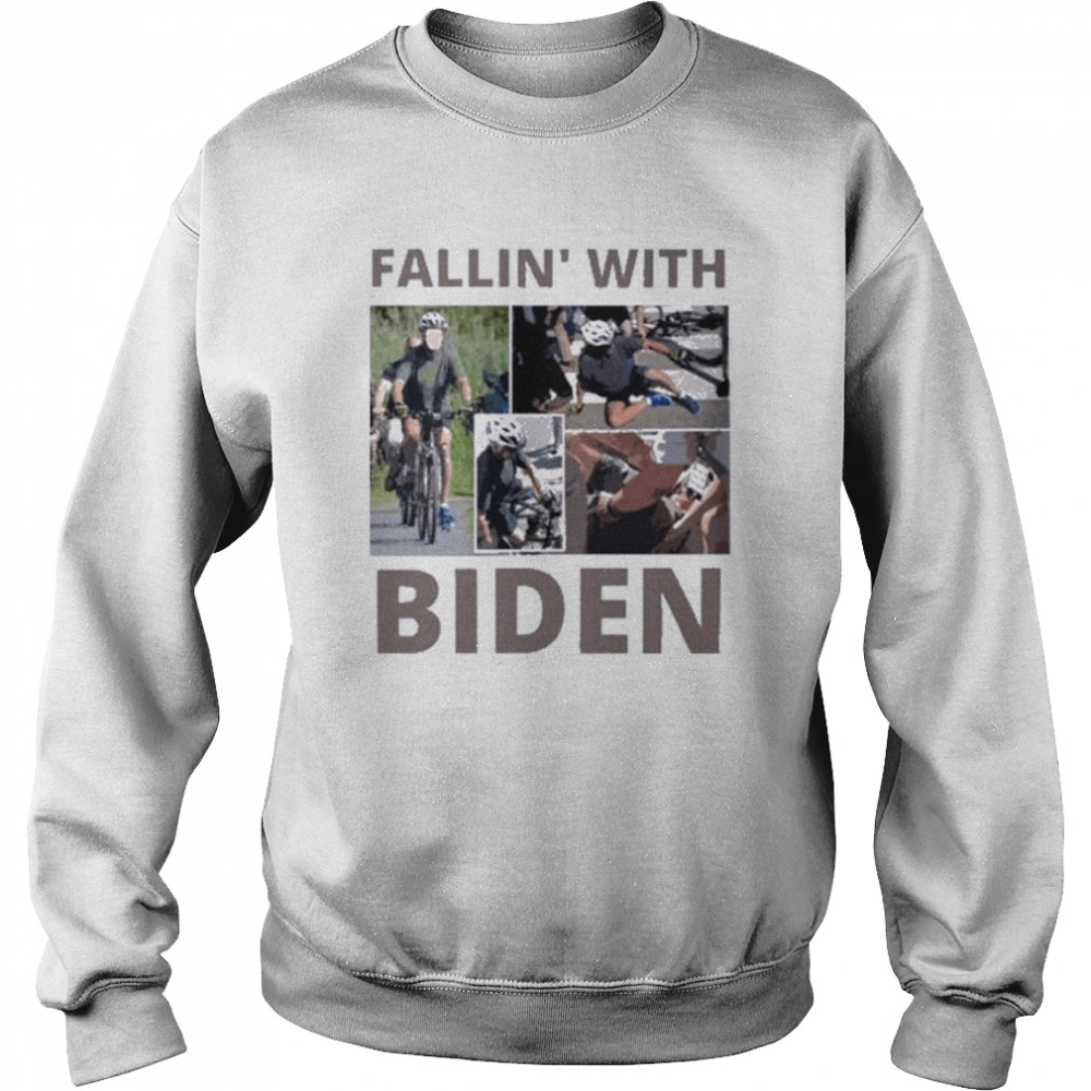 Joe Biden Falls Off Bike Fallin’ With Biden 2022  Unisex Sweatshirt