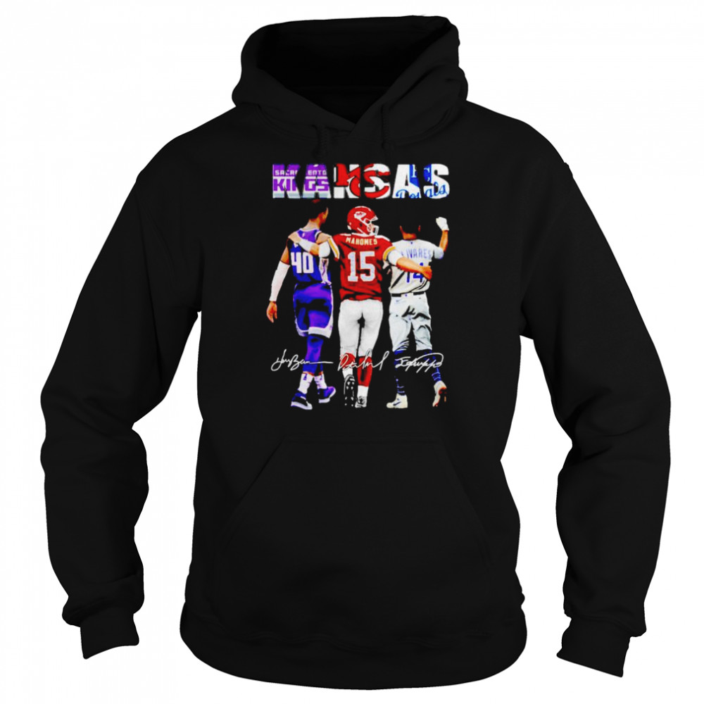 Kansas Sports Teams Harrison Barnes Patrick Mahomes Edward Olivares signatures shirt Unisex Hoodie