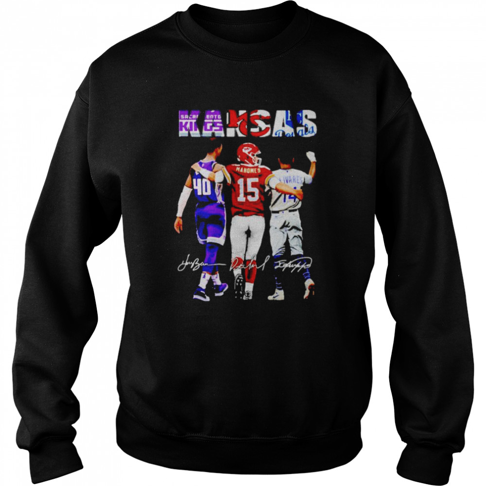 Kansas Sports Teams Harrison Barnes Patrick Mahomes Edward Olivares signatures shirt Unisex Sweatshirt