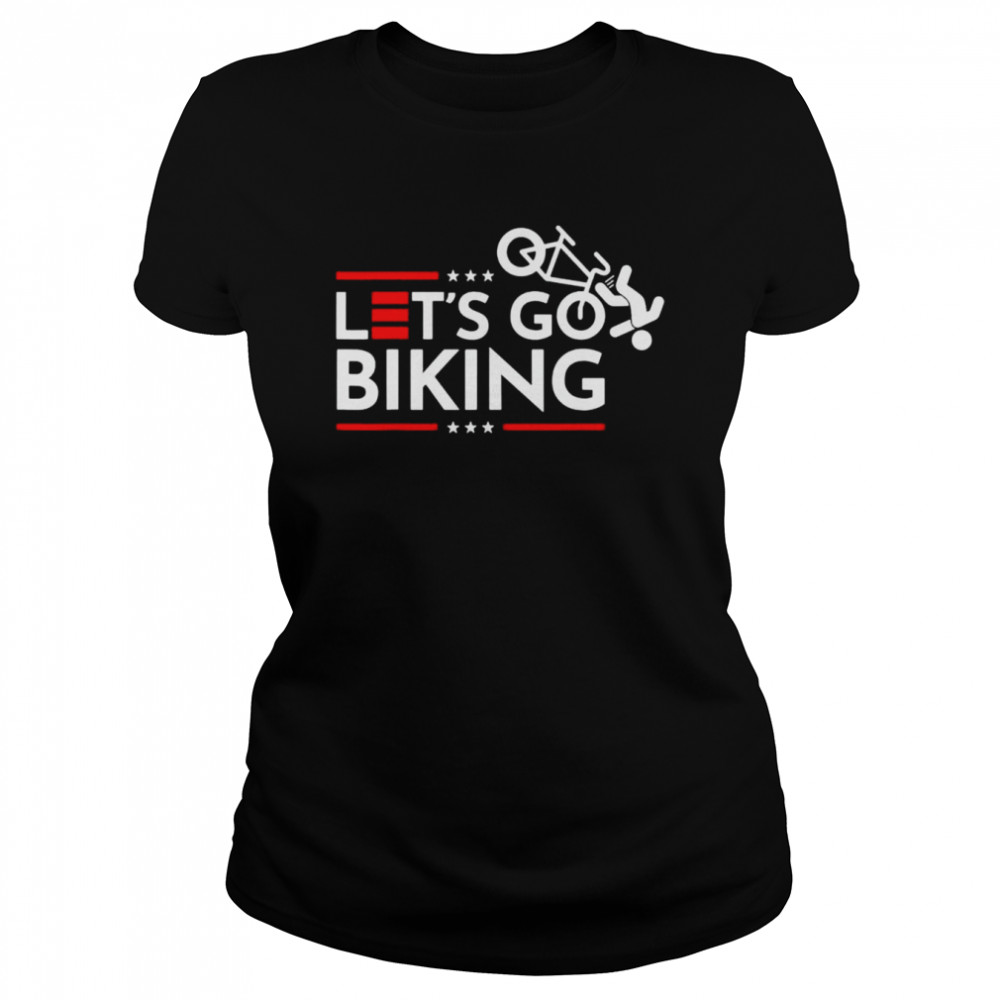 Let’s Go Biking Biden Falling Off Bicycle Biden shirt Classic Women's T-shirt