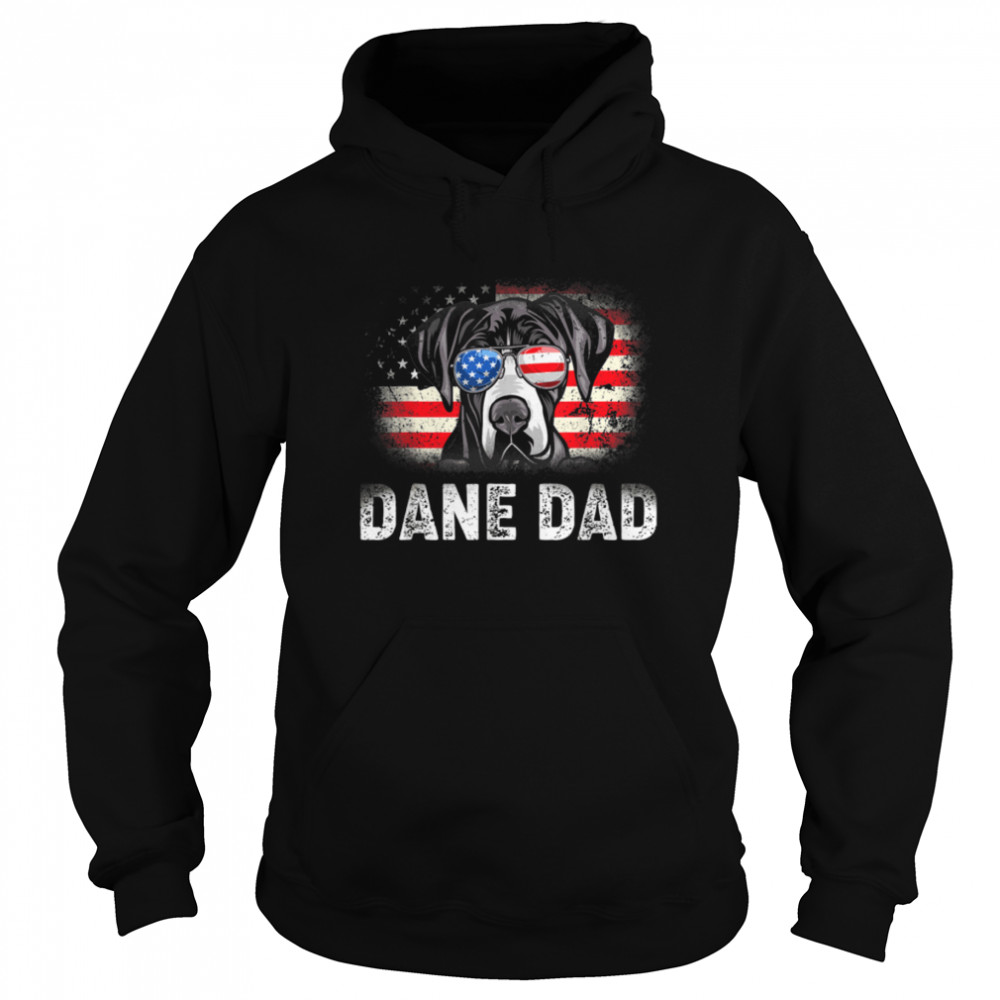 Mens Fun Dane Dad American Flag Father's Day T- B0B4NF8QG7 Unisex Hoodie