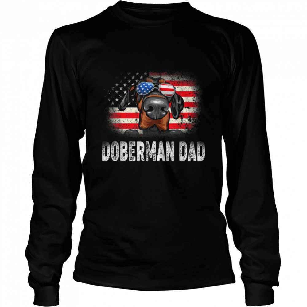 Mens Fun Doberman Dad American Flag Father's Day T-Shirt B0B4N9K842 2 Mens Fun Doberman Dad American Flag Father's Day T- B0B4N9K842 Long Sleeved T-shirt