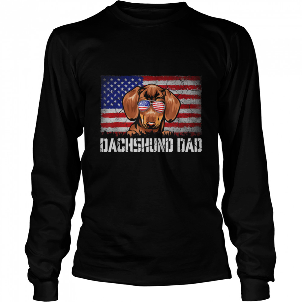 Mens Patriotic Dachshund Dad American Flag 4th Of July T-Shirt B0B4MMK52R 2 Mens Patriotic Dachshund Dad American Flag 4th Of July T- B0B4MMK52R Long Sleeved T-shirt