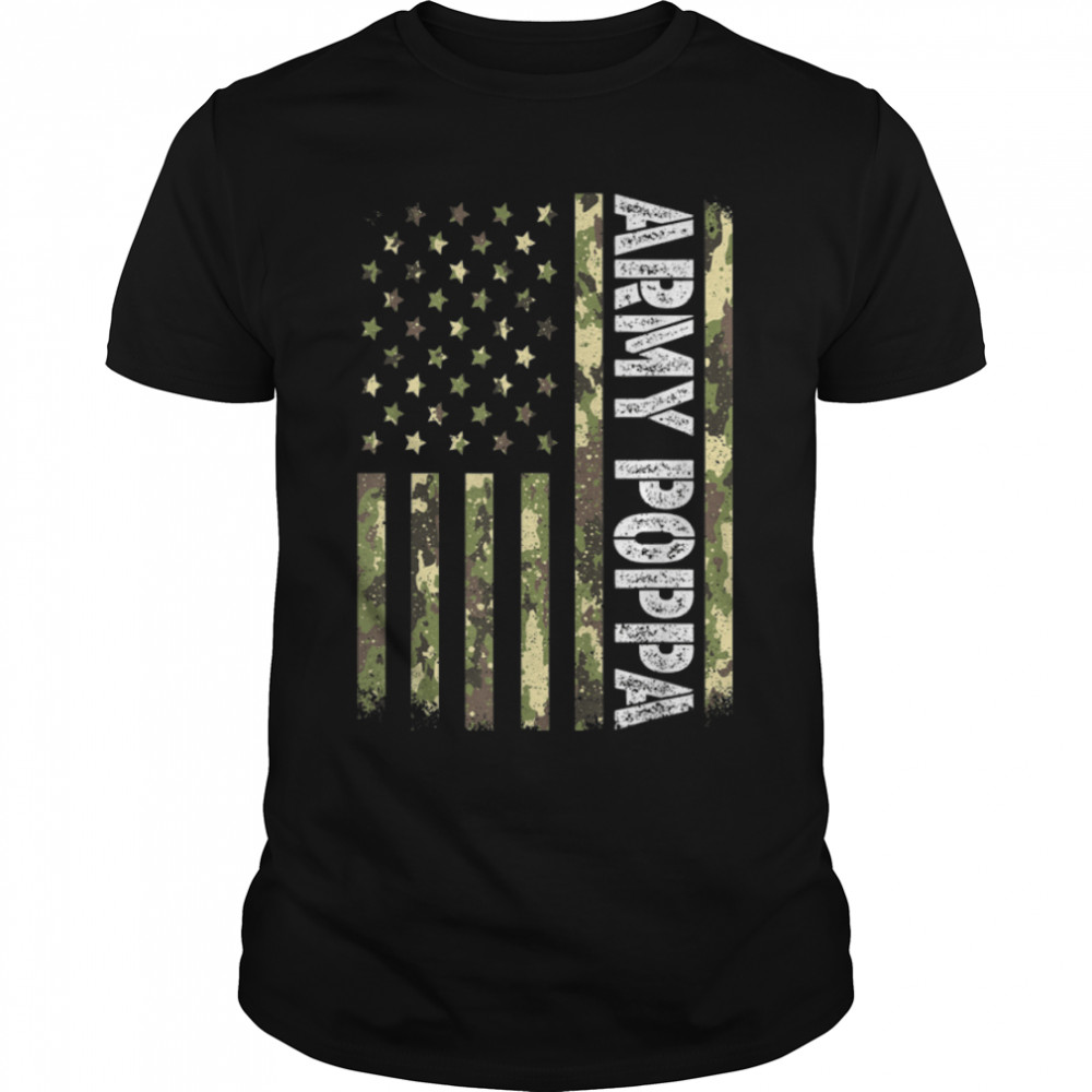 Mens Vintage Army Poppa Usa Flag Camouflage Father'S Day T-Shirt B0B4N7D1Bg