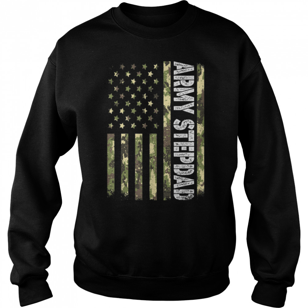 Mens Vintage Army Stepdad USA Flag Camouflage Father's Day T- B0B4MT6SWY Unisex Sweatshirt