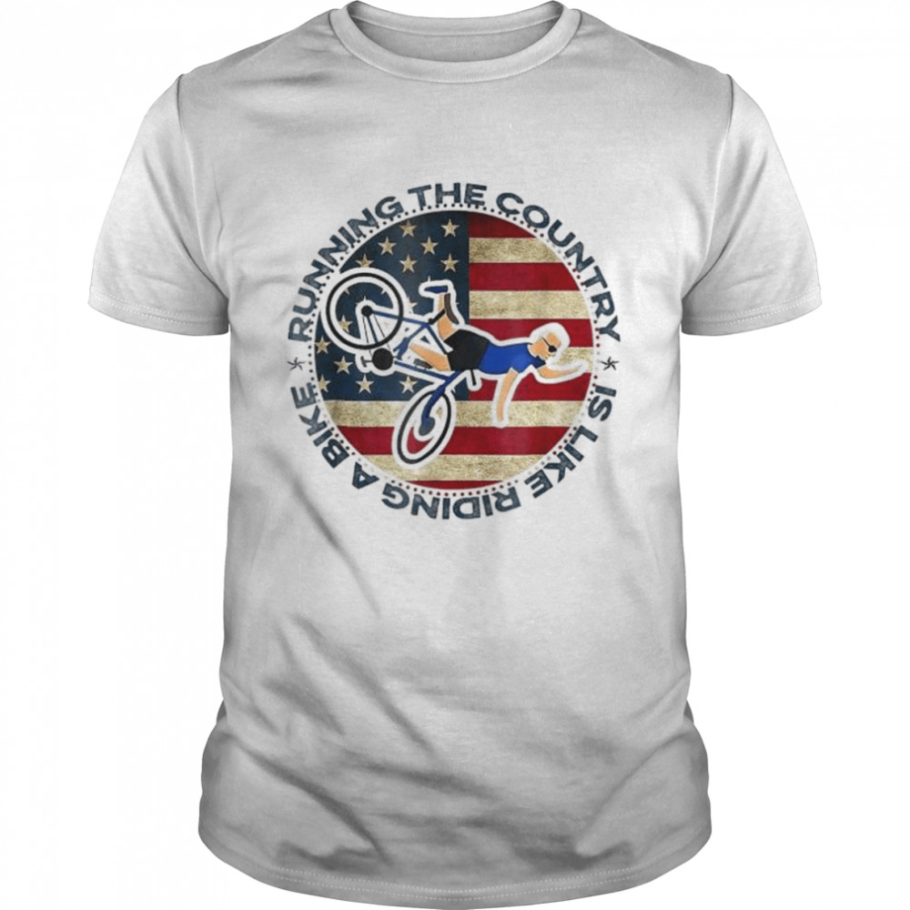 Merry 4th of July Biden Bike Bicycle falls Off Meme T-Shirt