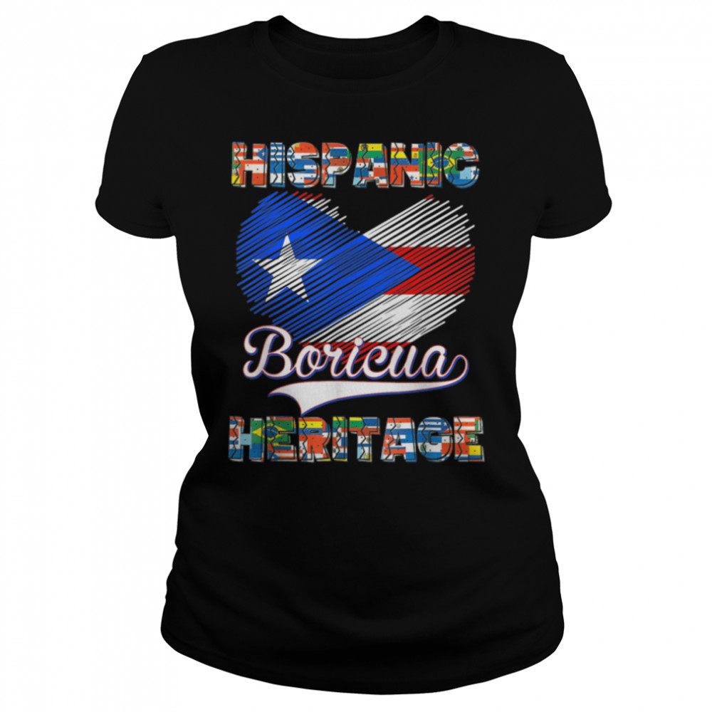 National Hispanic Heritage Month Puerto Rico Flag Boricua T- B0B4NF2BWT Classic Women's T-shirt