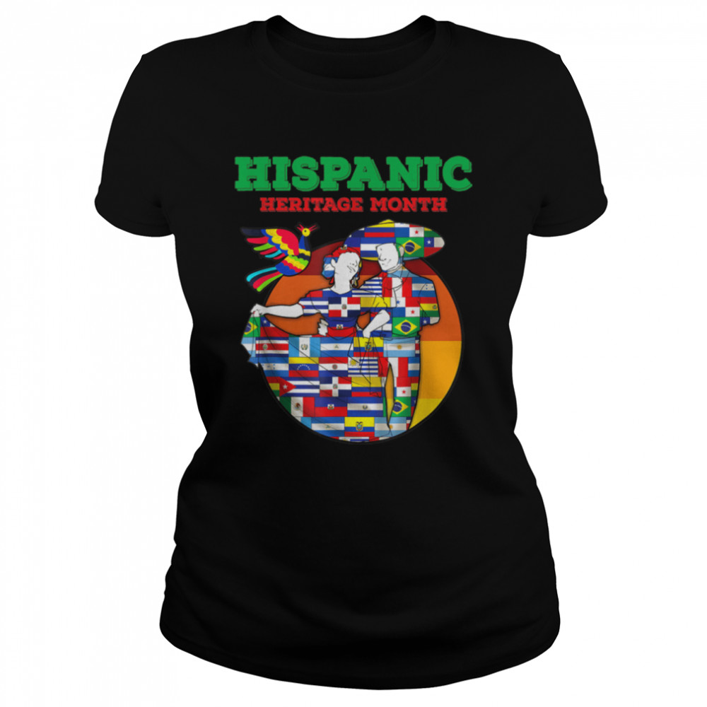 National Hispanic Heritage month t-shirt All Countries Flags T- B0B4MRK3KF Classic Women's T-shirt