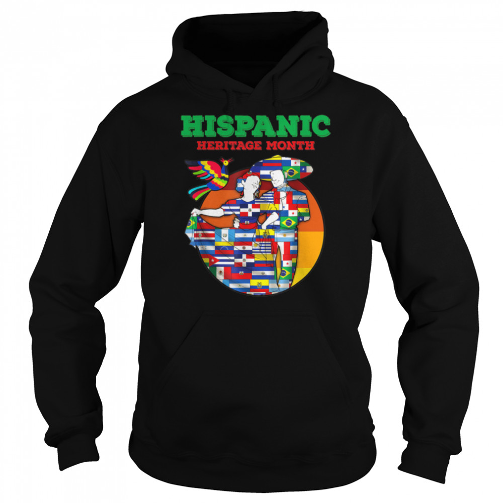National Hispanic Heritage month t-shirt All Countries Flags T- B0B4MRK3KF Unisex Hoodie