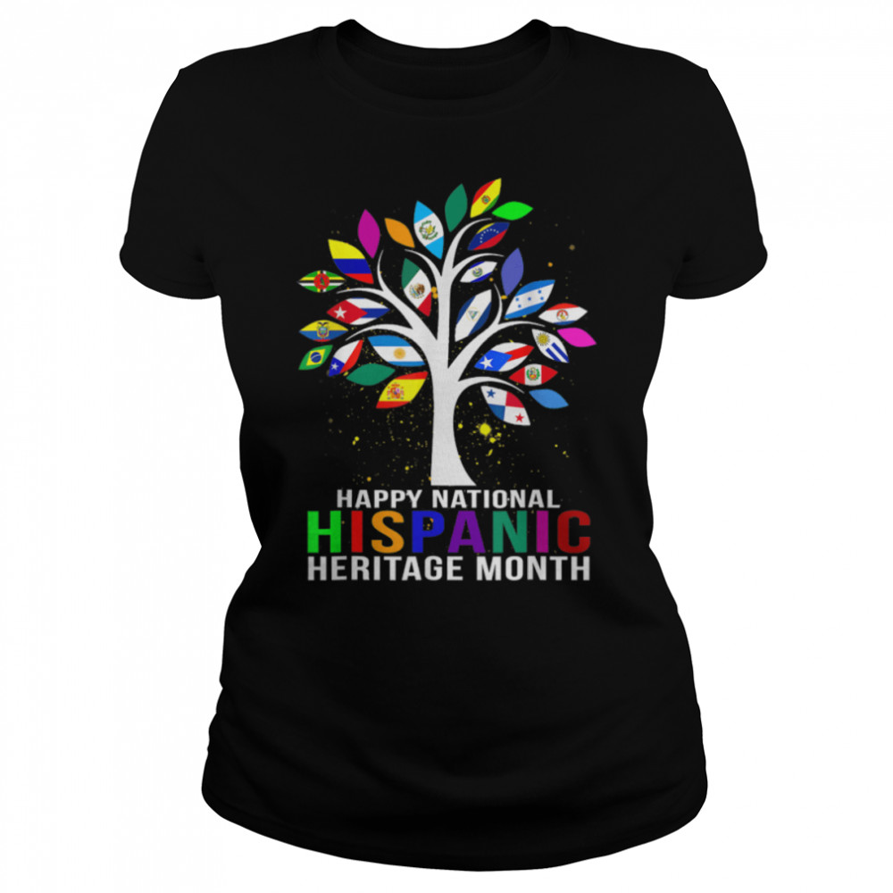 National Hispanic Heritage Month Tree Roots Latina Flag T-Shirt B0B4MM6Q7Z 1 National Hispanic Heritage Month Tree Roots Latina Flag T- B0B4MM6Q7Z Classic Women's T-shirt