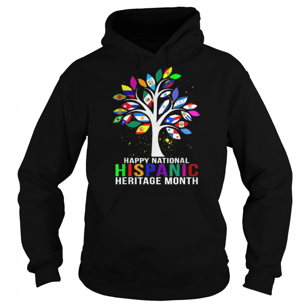 National Hispanic Heritage Month Tree Roots Latina Flag T- B0B4MM6Q7Z Unisex Hoodie