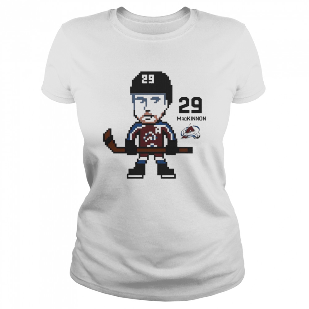 NHL Youth Colorado Avalanche Nahan MacKinnon #29 Pixel Grey T-Shirt 1 NHL Youth Colorado Avalanche Nahan MacKinnon #29 Pixel Grey T- Classic Women's T-shirt