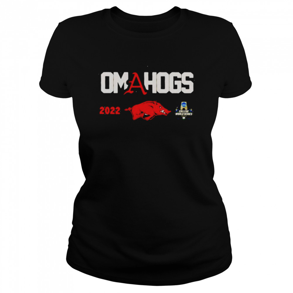Omahogs CWS NCAA 2022 Arkansas Razorbacks Baseball shirt 1 Omahogs CWS NCAA 2022 Arkansas Razorbacks Baseball shirt Classic Women's T-shirt